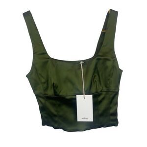 NWT Aritizia Wilfred Corset Top Green Size 2XS Grotto green Shine  102468 $88‎